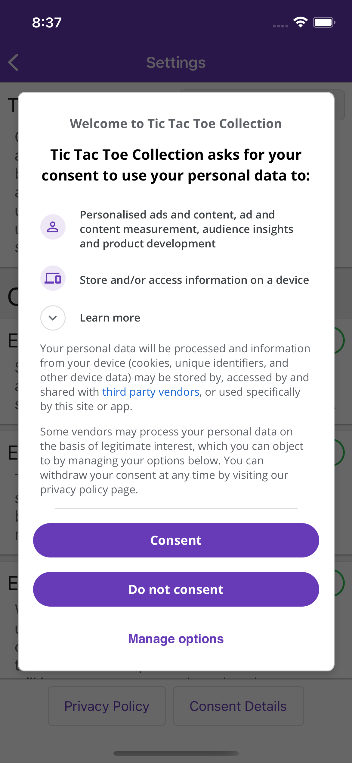 Consent changes in 0.22